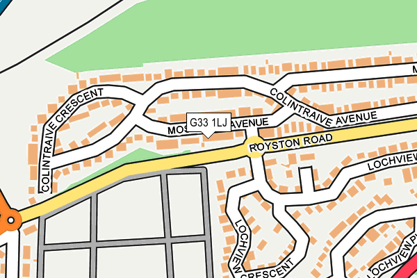 G33 1LJ map - OS OpenMap – Local (Ordnance Survey)