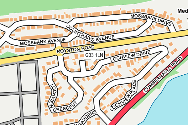 G33 1LN map - OS OpenMap – Local (Ordnance Survey)