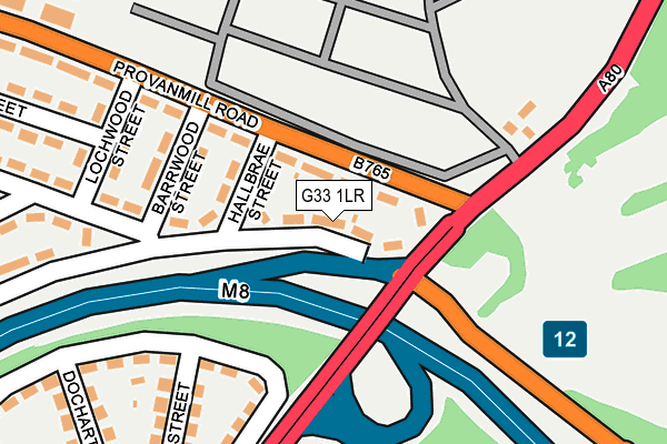 G33 1LR map - OS OpenMap – Local (Ordnance Survey)