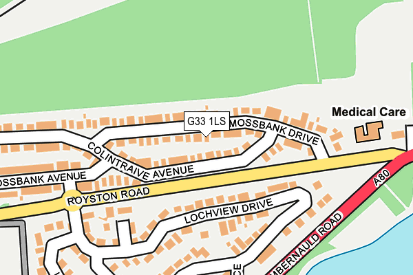 G33 1LS map - OS OpenMap – Local (Ordnance Survey)