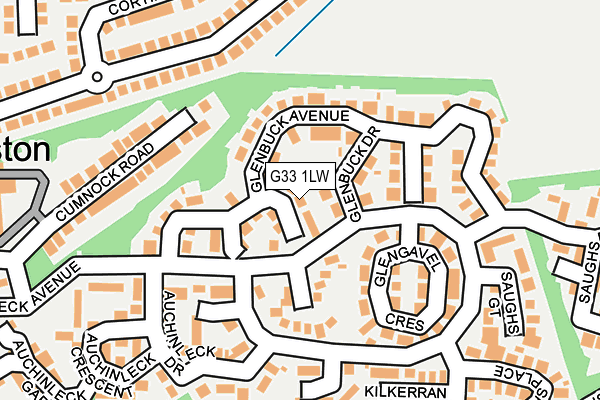G33 1LW map - OS OpenMap – Local (Ordnance Survey)