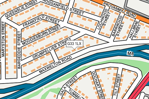 G33 1LX map - OS OpenMap – Local (Ordnance Survey)
