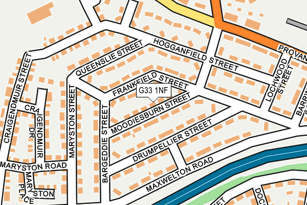 G33 1NF map - OS OpenMap – Local (Ordnance Survey)