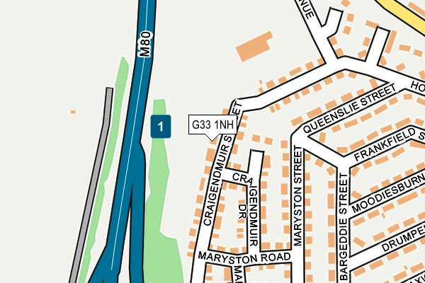 G33 1NH map - OS OpenMap – Local (Ordnance Survey)