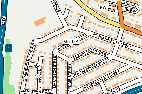 G33 1NP map - OS OpenMap – Local (Ordnance Survey)