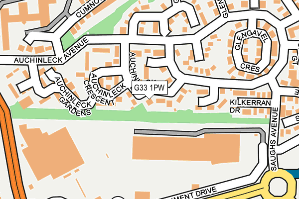 G33 1PW map - OS OpenMap – Local (Ordnance Survey)