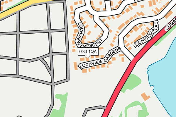 G33 1QA map - OS OpenMap – Local (Ordnance Survey)