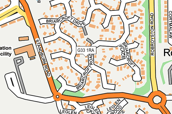G33 1RA map - OS OpenMap – Local (Ordnance Survey)