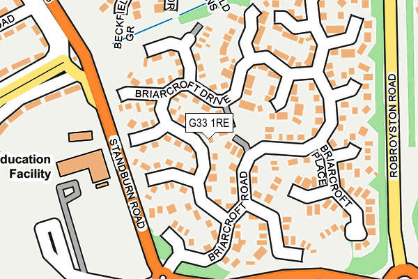 G33 1RE map - OS OpenMap – Local (Ordnance Survey)