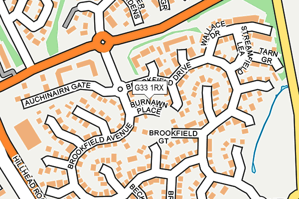 G33 1RX map - OS OpenMap – Local (Ordnance Survey)