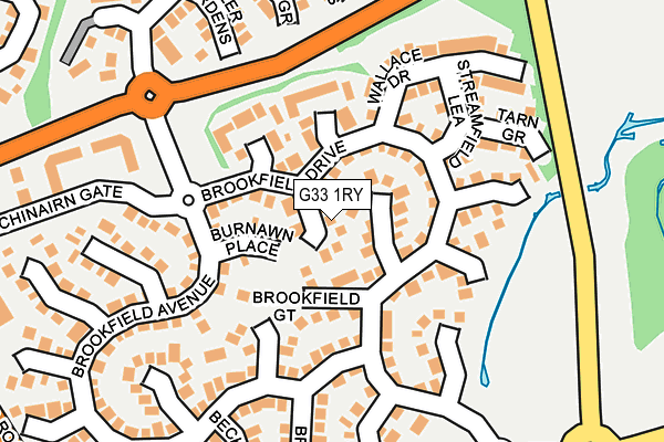 G33 1RY map - OS OpenMap – Local (Ordnance Survey)