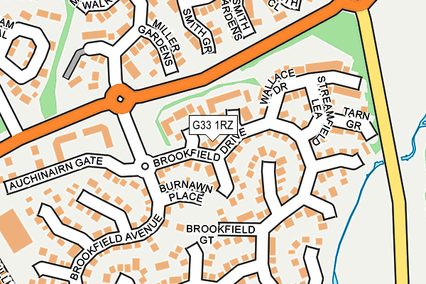 G33 1RZ map - OS OpenMap – Local (Ordnance Survey)