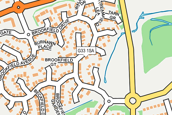 G33 1SA map - OS OpenMap – Local (Ordnance Survey)