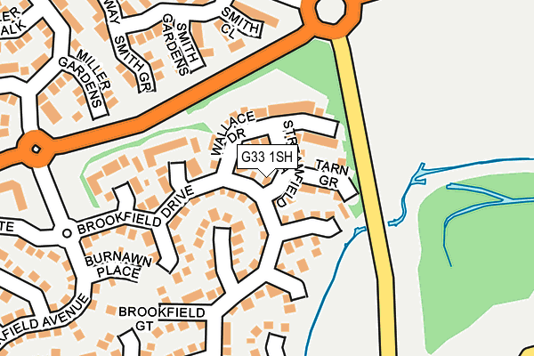 G33 1SH map - OS OpenMap – Local (Ordnance Survey)