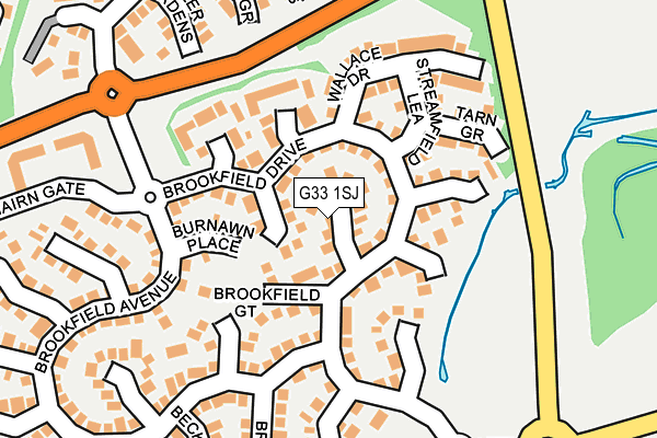 G33 1SJ map - OS OpenMap – Local (Ordnance Survey)