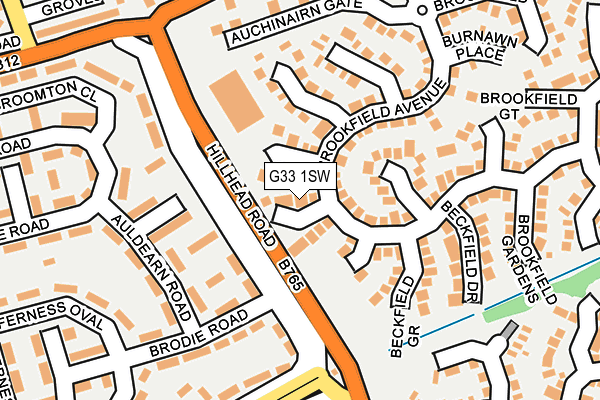 G33 1SW map - OS OpenMap – Local (Ordnance Survey)
