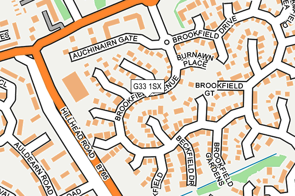 G33 1SX map - OS OpenMap – Local (Ordnance Survey)