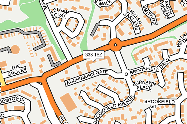 G33 1SZ map - OS OpenMap – Local (Ordnance Survey)
