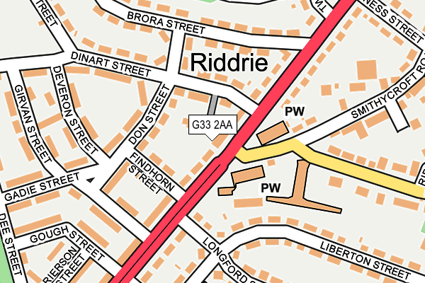 G33 2AA map - OS OpenMap – Local (Ordnance Survey)