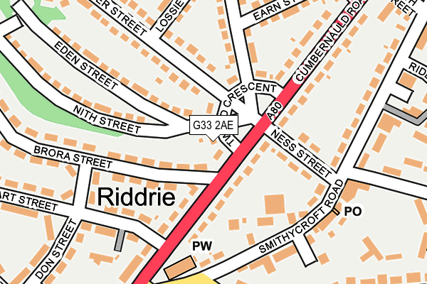 G33 2AE map - OS OpenMap – Local (Ordnance Survey)