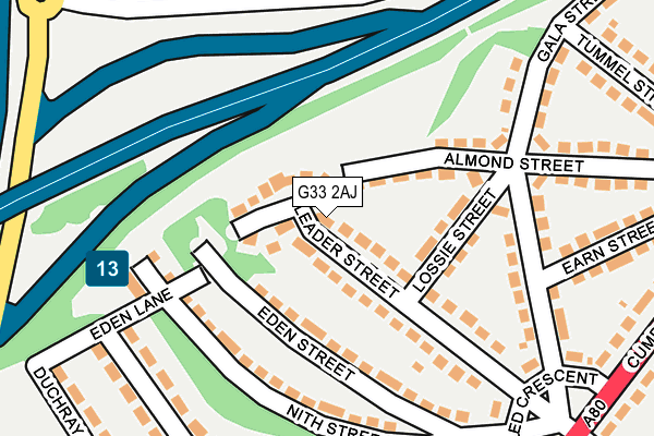 G33 2AJ map - OS OpenMap – Local (Ordnance Survey)