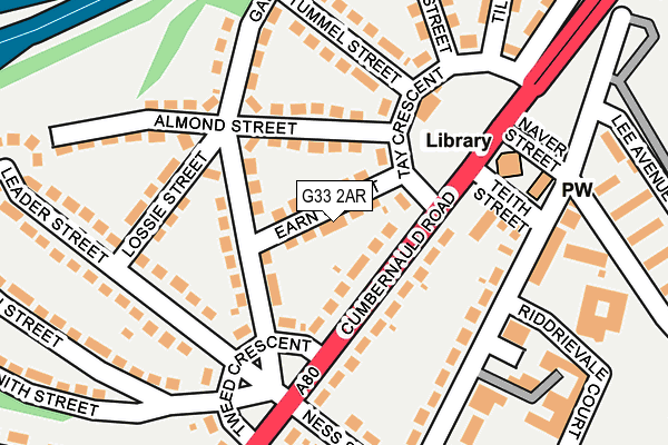 G33 2AR map - OS OpenMap – Local (Ordnance Survey)