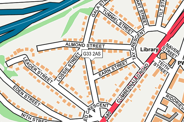 G33 2AS map - OS OpenMap – Local (Ordnance Survey)