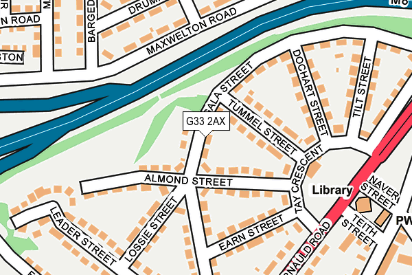 G33 2AX map - OS OpenMap – Local (Ordnance Survey)
