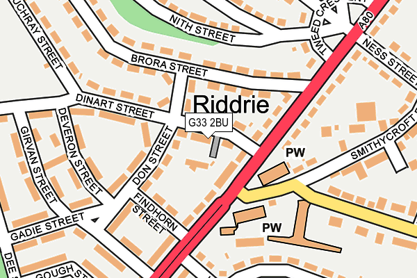 G33 2BU map - OS OpenMap – Local (Ordnance Survey)