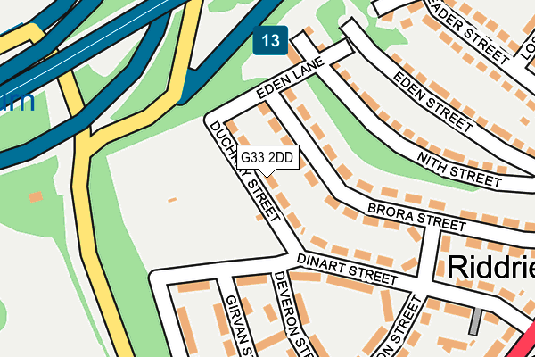 G33 2DD map - OS OpenMap – Local (Ordnance Survey)