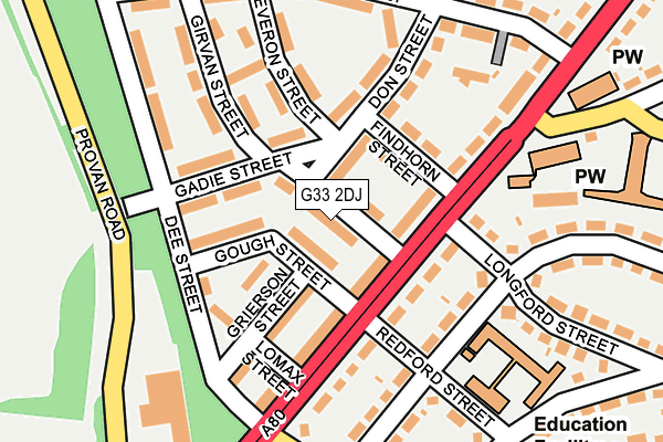 G33 2DJ map - OS OpenMap – Local (Ordnance Survey)