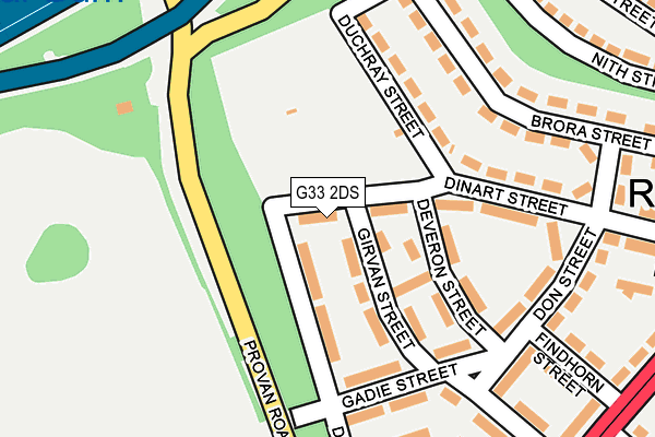 G33 2DS map - OS OpenMap – Local (Ordnance Survey)