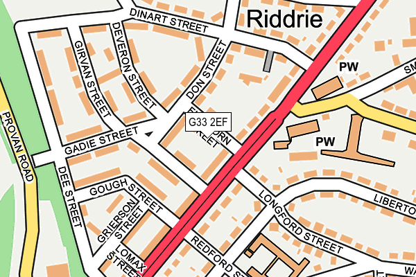 G33 2EF map - OS OpenMap – Local (Ordnance Survey)