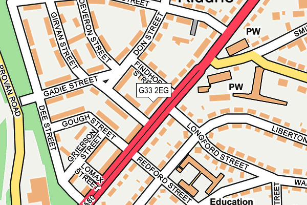 G33 2EG map - OS OpenMap – Local (Ordnance Survey)