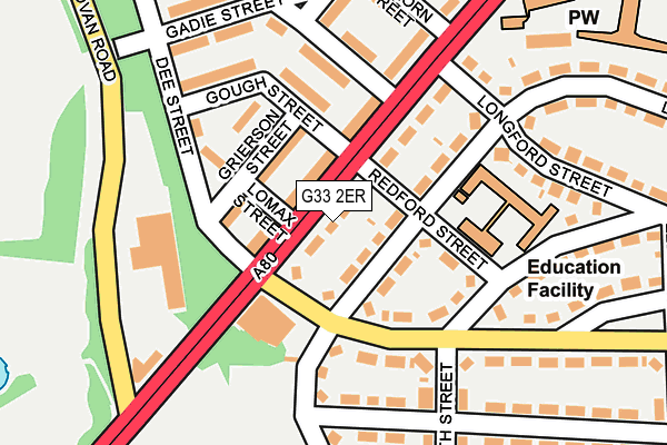 G33 2ER map - OS OpenMap – Local (Ordnance Survey)