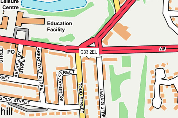G33 2EU map - OS OpenMap – Local (Ordnance Survey)