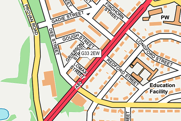 G33 2EW map - OS OpenMap – Local (Ordnance Survey)