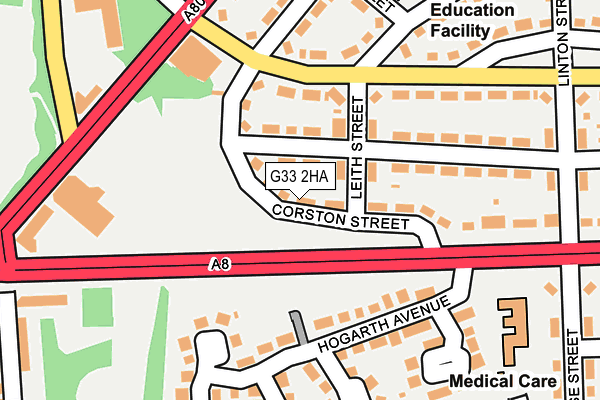 G33 2HA map - OS OpenMap – Local (Ordnance Survey)