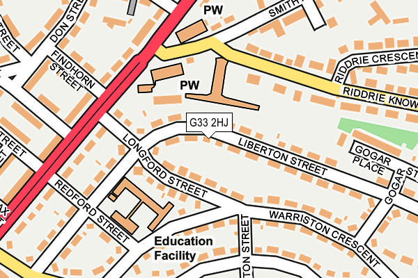 G33 2HJ map - OS OpenMap – Local (Ordnance Survey)
