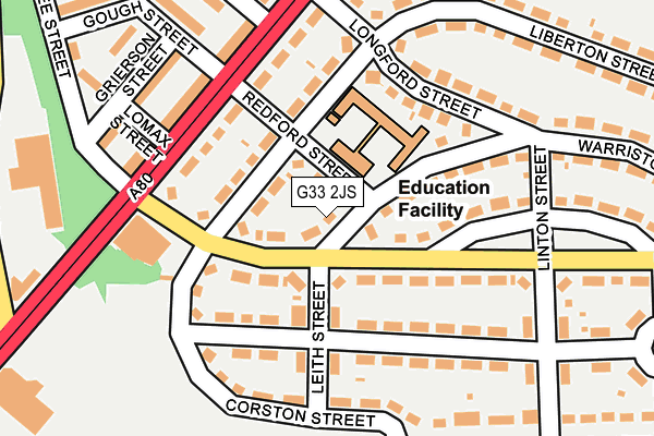 G33 2JS map - OS OpenMap – Local (Ordnance Survey)