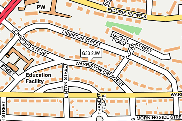 G33 2JW map - OS OpenMap – Local (Ordnance Survey)