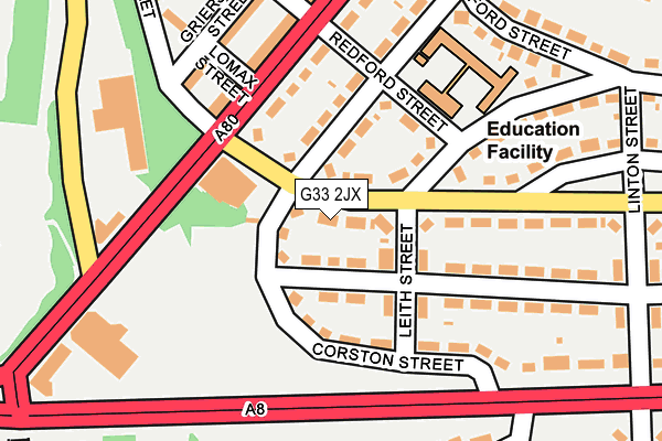 G33 2JX map - OS OpenMap – Local (Ordnance Survey)