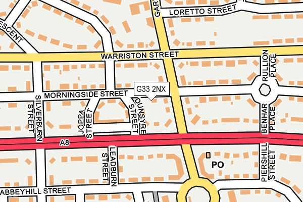 G33 2NX map - OS OpenMap – Local (Ordnance Survey)