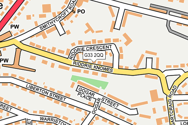 G33 2QQ map - OS OpenMap – Local (Ordnance Survey)