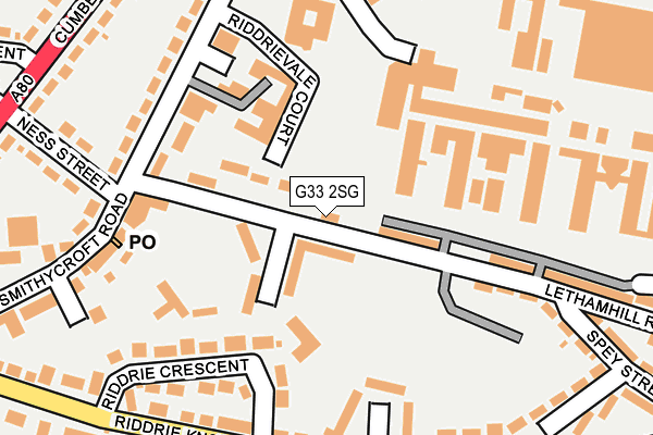G33 2SG map - OS OpenMap – Local (Ordnance Survey)
