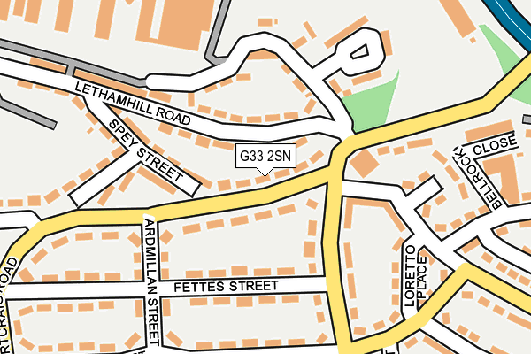 G33 2SN map - OS OpenMap – Local (Ordnance Survey)