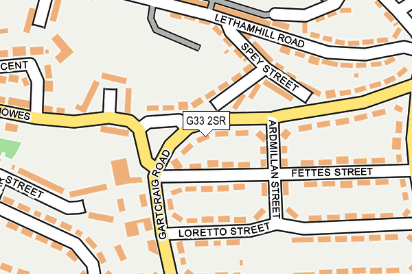 G33 2SR map - OS OpenMap – Local (Ordnance Survey)