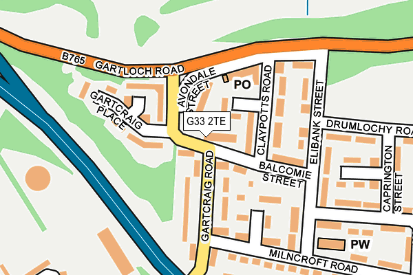 G33 2TE map - OS OpenMap – Local (Ordnance Survey)
