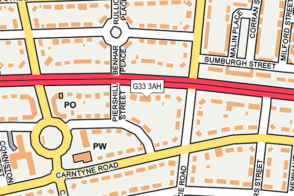 G33 3AH map - OS OpenMap – Local (Ordnance Survey)