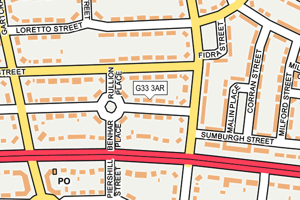 G33 3AR map - OS OpenMap – Local (Ordnance Survey)